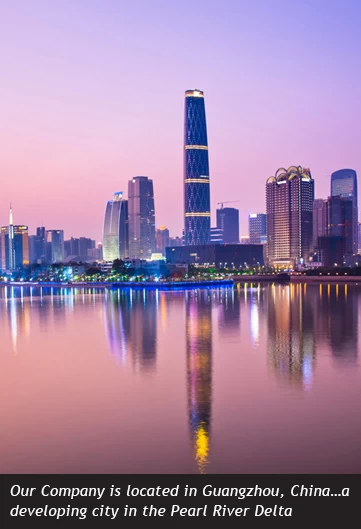 TrustTag head office in Guangzhou Guangzhou skyline on the Pearl River, home of the TrustTag head office