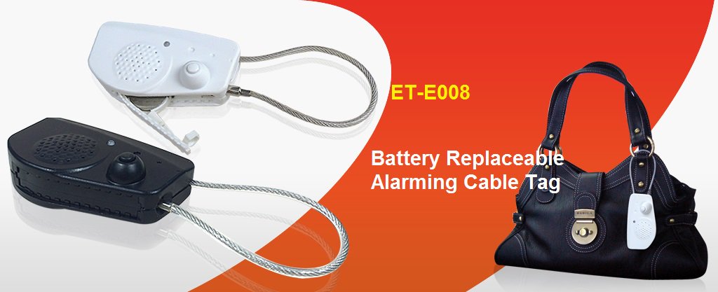 Battery Replaceable Alarming Cable Lock ET-E008